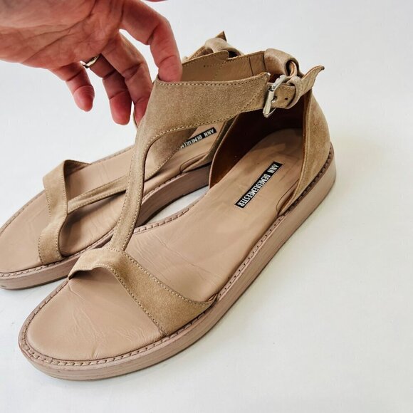 Ann Demeulemeester t-straps suede sandals, Beige, Size 9/9.5” - Picture 4 of 14